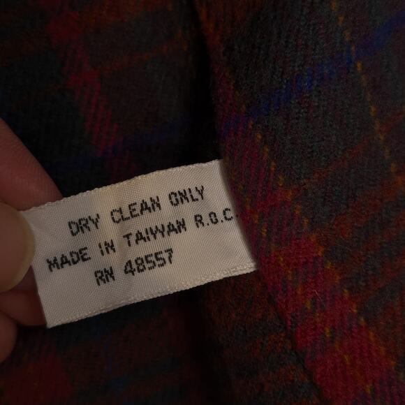 90s Vintage Mervyn's Partner Petites Trenchcoat Lined Hooded Tan Red Plaid Trim - Picture 7 of 16